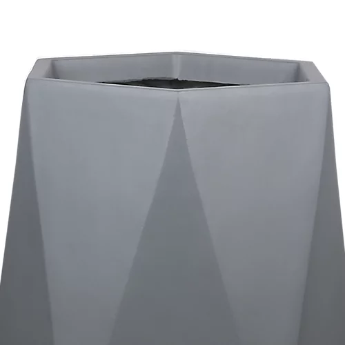 Verve Gardon Light Grey Fibreclay Hexagonal Plant Pot (Dia)29cm 2 Verve Gardon Light Grey Fibreclay Hexagonal Plant Pot (Dia)29cm - Image 2