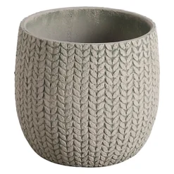 Verve Kulun Beige Knitted Effect Fibreclay Circular Plant Pot (Dia)29cm