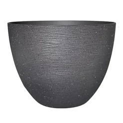 Verve Momoka Grey Polypropylene (PP) Round Plant Pot (Dia)30cm