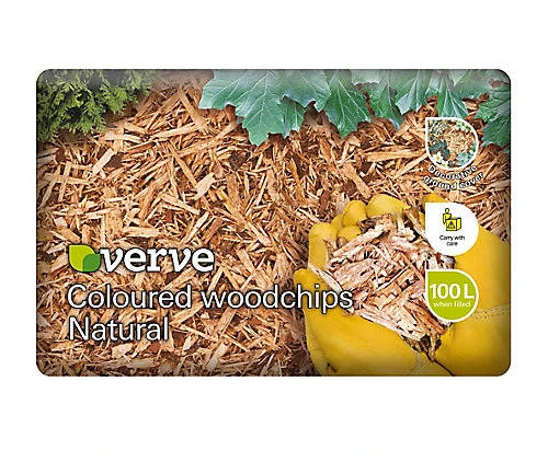 Verve Natural Woodchip Mulch 100L Bag 1 Verve Natural Woodchip Mulch 100L Bag