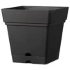 Verve Nurgul Dark Grey Plastic Square Plant Pot (Dia)38cm