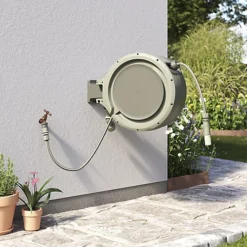 Verve Wall-mounted Auto Hose Reel Set (L)35m -Outsunny Garden Zone verve wall mounted auto hose reel set l 35m5059340250977 01i