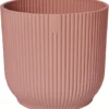 Vibes Fold Round Large 25cm Plant Pot Indoor Home Decorative Flower Herb Planter Embossed Design Recycled Plastic Pink