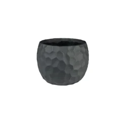 Vogue Black Honeycomb Indoor Plant Pot - Ceramic. (H11 X W14 Cm)