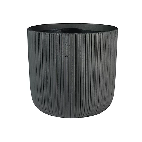 Vogue Black Linear Indoor Plant Pot - Ceramic. (H11 X W12 Cm) 2 Vogue Black Linear Indoor Plant Pot - Ceramic. (H11 X W12 Cm) - Image 2