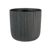 Vogue Black Linear Indoor Plant Pot - Ceramic. Large (H20 X W21 Cm)