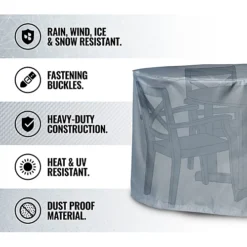 VonHaus Garden Furniture Cover, Waterproof Outdoor Cover For Patio Furniture Set, Grey Polyester W/ Drawstring, 142 X 68cm -Outsunny Garden Zone vonhaus garden furniture cover waterproof outdoor cover for patio furniture set grey polyester w drawstring 142 x 68cm5060192526639 04c MP