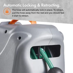 VonHaus Hose Reel, 30m Wall Mounted Hose Reel For Garden, Retractable Hose Reel Auto Rewind, Includes Wall Fixings, 180 Pivot -Outsunny Garden Zone vonhaus hose reel 30m wall mounted hose reel for garden retractable hose reel auto rewind includes wall fixings 180 pivot5056115709920 04c MP