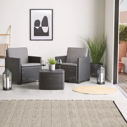 VonHaus Rattan Bistro Set, Weatherproof Rattan Effect Garden Bistro Set, Table & Chairs Set Of 2, Water Resistant Conversation Set -Outsunny Garden Zone vonhaus rattan bistro set weatherproof rattan effect garden bistro set table chairs set of 2 water resistant conversation set5056115797552 04c MP