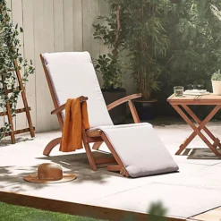 VonHaus Sun Lounger, Steamer Chair, Folding Chair For Garden & Removable Footstool, Foldable Reclining Acacia Hardwood Sunlounger -Outsunny Garden Zone vonhaus sun lounger steamer chair folding chair for garden removable footstool foldable reclining acacia hardwood sunlounger5056115783791 04c MP