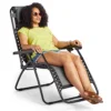 VonHaus Zero Gravity Chair, Textoline Folding Sun Lounger, Heavy Duty Foldable Sunlounger W/ Headrest & Powder Coated Steel Frame