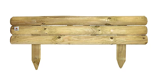 Wooden Garden Fixed Border Lawn Edging Horizontal Panels Log Roll 210mm High Pack Of 3 2 Wooden Garden Fixed Border Lawn Edging Horizontal Panels Log Roll 210mm High Pack Of 3 - Image 2