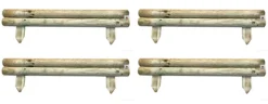 Wooden Garden Fixed Horizontal Panels Log Roll Border Lawn Edging 140mm High Pack Of 4