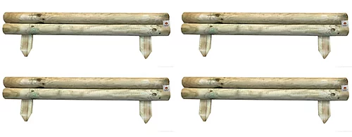 Wooden Garden Fixed Horizontal Panels Log Roll Border Lawn Edging 140mm High Pack Of 4 1 Wooden Garden Fixed Horizontal Panels Log Roll Border Lawn Edging 140mm High Pack Of 4