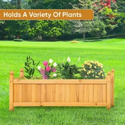 Wooden Garden Flower Planter - Large -Outsunny Garden Zone wooden garden flower planter large5056368039911 04c MP
