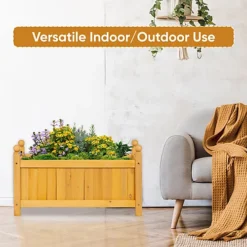 Wooden Garden Flower Planter - Medium -Outsunny Garden Zone wooden garden flower planter medium5056368039904 04c MP