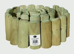 Wooden Lawn Log Roll Edging (H)15cm X (L)180cm X (D)5cm