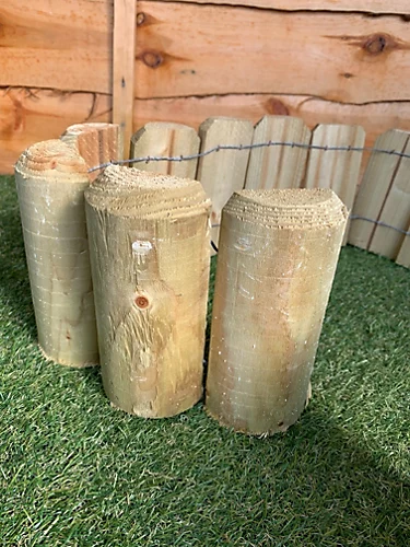 Wooden Lawn Log Roll Edging (H)15cm X (L)180cm X (D)5cm 2 Wooden Lawn Log Roll Edging (H)15cm X (L)180cm X (D)5cm - Image 2