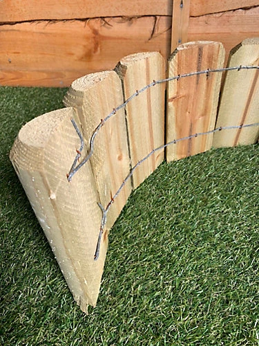 Wooden Lawn Log Roll Edging (H)15cm X (L)180cm X (D)5cm 3 Wooden Lawn Log Roll Edging (H)15cm X (L)180cm X (D)5cm - Image 3