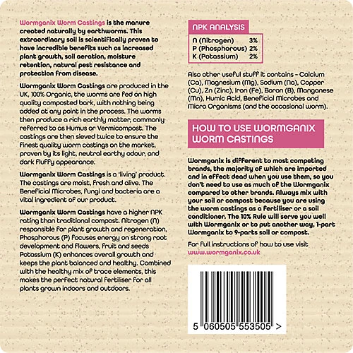 Wormganix 1 Litre Pouch Premium Worm Castings Vermicompost Organic Moist Fresh 2 Wormganix 1 Litre Pouch Premium Worm Castings Vermicompost Organic Moist Fresh - Image 2
