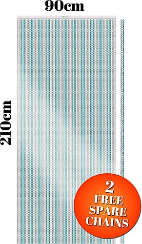 Xterminate Aluminium Fly Blind Door Screen Chain Curtain Silver And Blue With Spare Chains For Buisness And Home 2 Xterminate Aluminium Fly Blind Door Screen Chain Curtain Silver And Blue With Spare Chains For Buisness And Home - Image 2