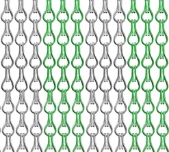 Xterminate Aluminium Fly Blind Door Screen Chain Curtain Silver And Green With Spare Chains For Buisness And Home -Outsunny Garden Zone xterminate aluminium fly blind door screen chain curtain silver and green with spare chains for buisness and home5056411318628 04c MP