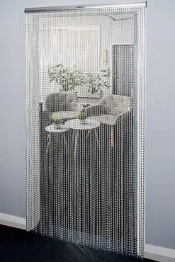 Xterminate Aluminium Fly Blind Door Screen Chain Curtain Silver With Spare Chains & Fixtures, For Buisness And Home -Outsunny Garden Zone xterminate aluminium fly blind door screen chain curtain silver with spare chains fixtures for buisness and home5056411318536 04c MP